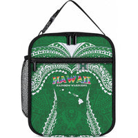 Hawaii Rainbow Warriors Lunch Bag Polynesian Motif Green Color LT03 10.2 × 8.3 × 4.3 inch Green - Polynesian Pride