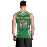 Custom Hawaii Rainbow Warriors Men Tank Top Polynesian Motif Green Color LT03 - Polynesian Pride
