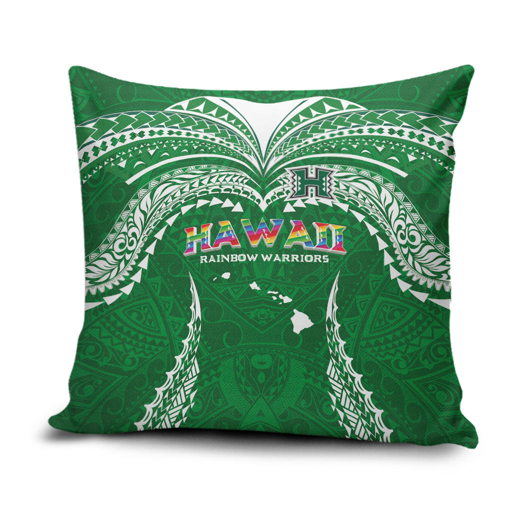 Hawaii Rainbow Warriors Pillow Cover Polynesian Motif Green Color LT03 Green - Polynesian Pride