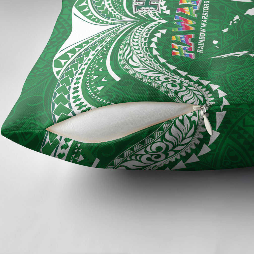 Hawaii Rainbow Warriors Pillow Cover Polynesian Motif Green Color LT03 - Polynesian Pride