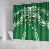 Hawaii Rainbow Warriors Shower Curtain Polynesian Motif Green Color LT03 - Polynesian Pride