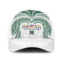 Hawaii Rainbow Warriors Baseball Net Cap Polynesian Motif White Color LT03 One Size White White - Polynesian Pride