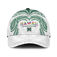 Hawaii Rainbow Warriors Classic Cap Polynesian Motif White Color LT03 Universal Fit White - Polynesian Pride