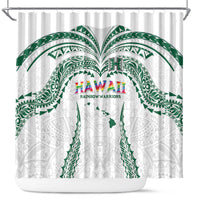 Hawaii Rainbow Warriors Shower Curtain Polynesian Motif White Color LT03 White - Polynesian Pride
