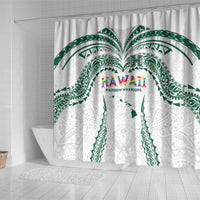 Hawaii Rainbow Warriors Shower Curtain Polynesian Motif White Color LT03 - Polynesian Pride