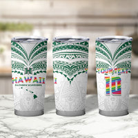 Custom Hawaii Rainbow Warriors Tumbler Cup Polynesian Motif White Color LT03 - Polynesian Pride