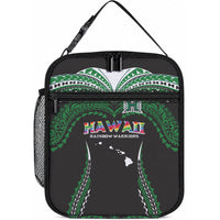 Hawaii Rainbow Warriors Lunch Bag Polynesian Motif Black Color LT03 10.2 × 8.3 × 4.3 inch Black - Polynesian Pride