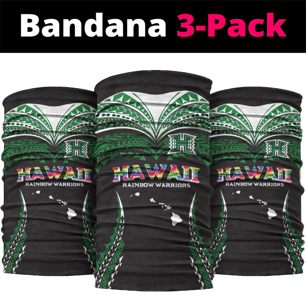 Hawaii Rainbow Warriors Neck Gaiter Polynesian Motif Black Color LT03 package One Size: 25*50cm Black - Polynesian Pride