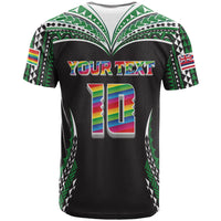 Custom Hawaii Rainbow Warriors T Shirt Polynesian Motif Black Color LT03 - Polynesian Pride