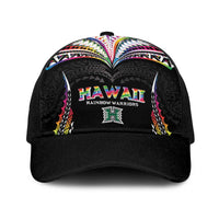 Hawaii Rainbow Warriors Baseball Net Cap Polynesian Motif Special Edition Rainbow Gradient LT03 One Size Black Black - Polynesian Pride
