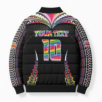Custom Hawaii Rainbow Warriors Bomber Puffer Jacket Polynesian Motif Special Edition Rainbow Gradient LT03 - Polynesian Pride