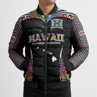 Custom Hawaii Rainbow Warriors Bomber Puffer Jacket Polynesian Motif Special Edition Rainbow Gradient LT03 - Polynesian Pride