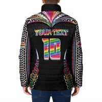 Custom Hawaii Rainbow Warriors Padded Jacket Polynesian Motif Special Edition Rainbow Gradient LT03 - Polynesian Pride