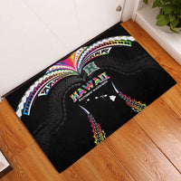 Hawaii Rainbow Warriors Rubber Doormat Polynesian Motif Special Edition Rainbow Gradient LT03 - Polynesian Pride