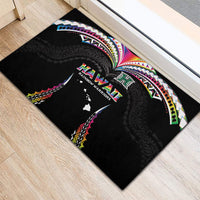 Hawaii Rainbow Warriors Rubber Doormat Polynesian Motif Special Edition Rainbow Gradient LT03 - Polynesian Pride