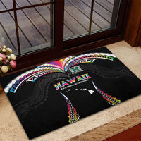 Hawaii Rainbow Warriors Rubber Doormat Polynesian Motif Special Edition Rainbow Gradient LT03 - Polynesian Pride