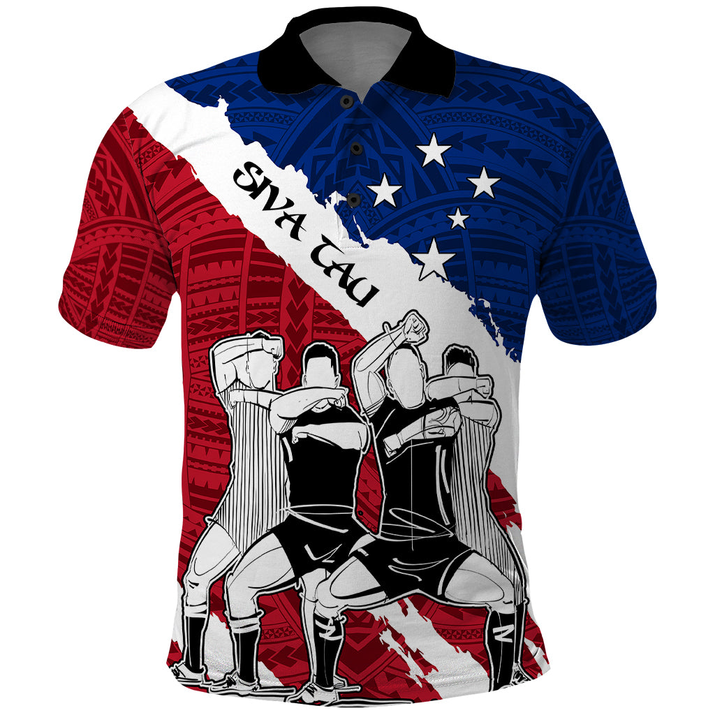 Samoa Rugby Polo Shirt Siva Tau Dance Polynesian Tattoo Brush Style LT03 Red - Polynesian Pride