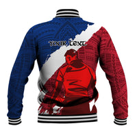 Custom Samoa Rugby Baseball Jacket Siva Tau Dance Polynesian Tattoo Brush Style LT03 - Polynesian Pride