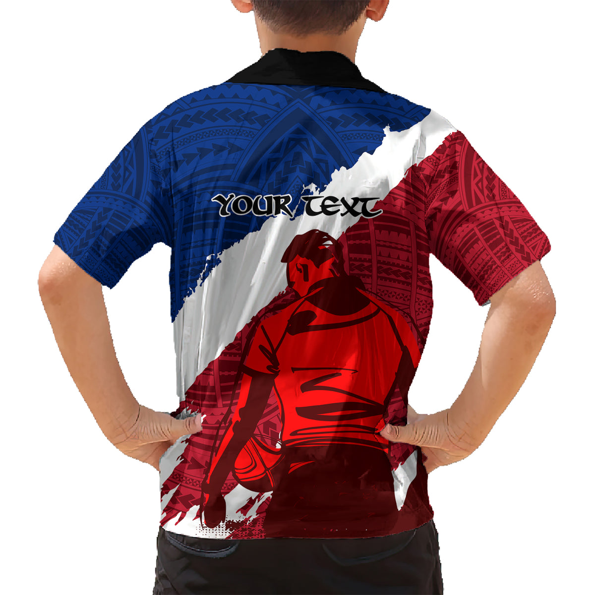 Custom Samoa Rugby Kid Hawaiian Shirt Siva Tau Dance Polynesian Tattoo Brush Style LT03 - Polynesian Pride