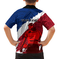 Custom Samoa Rugby Kid Hawaiian Shirt Siva Tau Dance Polynesian Tattoo Brush Style LT03 - Polynesian Pride