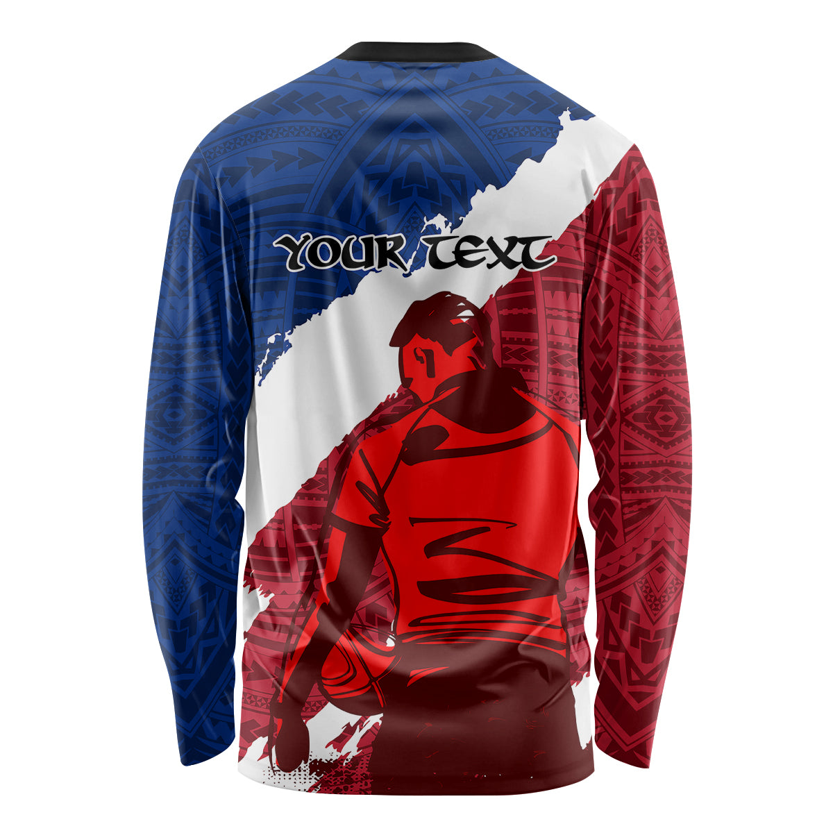 Custom Samoa Rugby Long Sleeve Shirt Siva Tau Dance Polynesian Tattoo Brush Style LT03 - Polynesian Pride