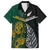 South Africa and New Zealand Family Matching Long Sleeve Bodycon Dress and Hawaiian Shirt King Protea and Silver Fern Mix Culture Pattern LT03 Dad's Shirt - Short Sleeve Black - Polynesian Pride