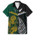 South Africa and New Zealand Family Matching Mermaid Dress and Hawaiian Shirt King Protea and Silver Fern Mix Culture Pattern LT03 Dad's Shirt - Short Sleeve Black - Polynesian Pride