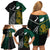 South Africa and New Zealand Family Matching Off Shoulder Short Dress and Hawaiian Shirt King Protea and Silver Fern Mix Culture Pattern LT03 - Polynesian Pride