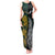 South Africa and New Zealand Tank Maxi Dress King Protea and Silver Fern Mix Culture Pattern LT03 Women Black - Polynesian Pride