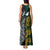 South Africa and New Zealand Tank Maxi Dress King Protea and Silver Fern Mix Culture Pattern LT03 - Polynesian Pride