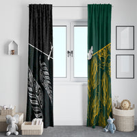 South Africa and New Zealand Window Curtain King Protea and Silver Fern Mix Culture Pattern LT03 - Polynesian Pride