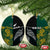 Personalised South Africa and New Zealand Ceramic Ornament King Protea and Silver Fern Mix Culture Pattern LT03 Oval Black - Polynesian Pride