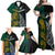 Personalised South Africa and New Zealand Family Matching Off Shoulder Maxi Dress and Hawaiian Shirt King Protea and Silver Fern Mix Culture Pattern LT03 - Polynesian Pride