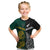 Personalised South Africa and New Zealand Kid T Shirt King Protea and Silver Fern Mix Culture Pattern LT03 Black - Polynesian Pride