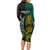 Personalised South Africa and New Zealand Long Sleeve Bodycon Dress King Protea and Silver Fern Mix Culture Pattern LT03 - Polynesian Pride