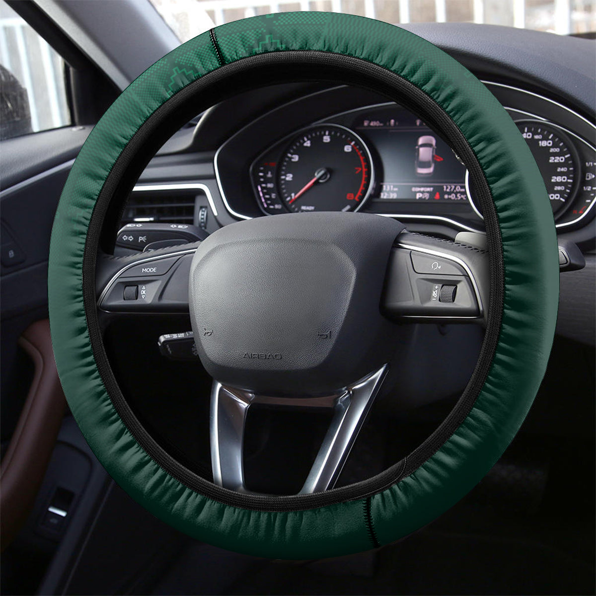 Personalised South Africa and New Zealand Steering Wheel Cover King Protea and Silver Fern Mix Culture Pattern