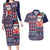 Hawaii Mele Kalikimaka Couples Matching Long Sleeve Bodycon Dress and Hawaiian Shirt Aloha and Christmas Elements Patchwork Blue Style LT03 Blue - Polynesian Pride