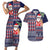 Hawaii Mele Kalikimaka Couples Matching Short Sleeve Bodycon Dress and Hawaiian Shirt Aloha and Christmas Elements Patchwork Blue Style LT03 Blue - Polynesian Pride