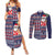Hawaii Mele Kalikimaka Couples Matching Summer Maxi Dress and Long Sleeve Button Shirt Aloha and Christmas Elements Patchwork Blue Style LT03 Blue - Polynesian Pride