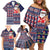 Hawaii Mele Kalikimaka Family Matching Off Shoulder Short Dress and Hawaiian Shirt Aloha and Christmas Elements Patchwork Blue Style LT03 - Polynesian Pride