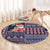 Hawaii Mele Kalikimaka Round Carpet Aloha and Christmas Elements Patchwork Blue Style LT03 - Polynesian Pride