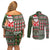 Hawaii Mele Kalikimaka Couples Matching Off Shoulder Short Dress and Long Sleeve Button Shirt Aloha and Christmas Elements Patchwork Green Style LT03 - Polynesian Pride