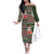 Hawaii Mele Kalikimaka Family Matching Off Shoulder Long Sleeve Dress and Hawaiian Shirt Aloha and Christmas Elements Patchwork Green Style LT03 Mom's Dress Green - Polynesian Pride