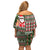 Hawaii Mele Kalikimaka Family Matching Off Shoulder Short Dress and Hawaiian Shirt Aloha and Christmas Elements Patchwork Green Style LT03 - Polynesian Pride