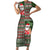 Hawaii Mele Kalikimaka Family Matching Short Sleeve Bodycon Dress and Hawaiian Shirt Aloha and Christmas Elements Patchwork Green Style LT03 Mom's Dress Green - Polynesian Pride