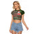 Hawaii Mele Kalikimaka Raglan Cropped T Shirt Aloha and Christmas Elements Patchwork Green Style LT03 Female Green - Polynesian Pride
