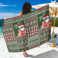 Hawaii Mele Kalikimaka Sarong Aloha and Christmas Elements Patchwork Green Style LT03 One Size 44 x 66 inches Green - Polynesian Pride