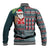 Hawaii Mele Kalikimaka Baseball Jacket Aloha and Christmas Elements Patchwork Turquoise Style LT03 - Polynesian Pride