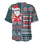 Hawaii Mele Kalikimaka Baseball Jersey Aloha and Christmas Elements Patchwork Turquoise Style LT03 - Polynesian Pride