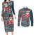 Hawaii Mele Kalikimaka Couples Matching Long Sleeve Bodycon Dress and Long Sleeve Button Shirt Aloha and Christmas Elements Patchwork Turquoise Style LT03 Turquoise - Polynesian Pride